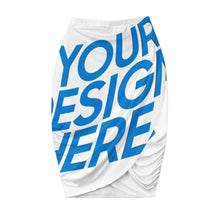 Cargar imagen en el visor de la galería, Falda sexy de media longitud para mujer Falda cruzada elástica de cintura alta NQ personalizado con patrón foto texto (impresión de imagen única)