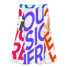 Cargar imagen en el visor de la galería, Falda midi elástica ligera de corte A para mujer personalizado con patrón foto texto (impresión de imágenes múltiples)