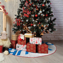 Cargar imagen en el visor de la galería, Falda para árbol de Navidad cubierta para árbol de Navidad (borde rojo) (misma imagen en ambos lados) personalizado con patrón foto texto