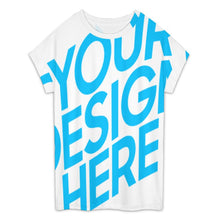 Cargar imagen en el visor de la galería, Camiseta de manga corta con hombros caídos para mujer NT105 Nombre personalizado con patrón foto texto (impresión de imagen única)