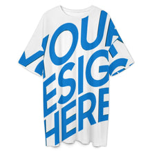 Cargar imagen en el visor de la galería, Camisón holgado de manga corta para mujer talla grande LM475 personalizado con patrón foto texto (impresión de imagen única)