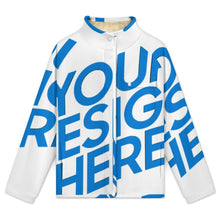 Cargar imagen en el visor de la galería, Camisas casuales de polar para mujer MWL505 con cuello alto personalizado con patrón foto texto