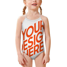 Cargar imagen en el visor de la galería, Bañador de una pieza con tirantes SDS301 para niñas personalizado con patrón foto texto