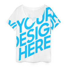 Cargar imagen en el visor de la galería, Camiseta de manga corta de talla grande VDT Top de verano con cuello en V y foto personalizado con patrón foto texto (impresión de imagen única)