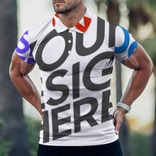 Cargar imagen en el visor de la galería, Polo de verano B612 de seda hielo para hombre personalizado con patrón foto texto (impresión de imágenes múltiples)