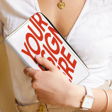 Cargar imagen en el visor de la galería, Cartera de viaje de piel para mujer y hombre personalizado con patrón foto texto (diferentes imágenes en ambos lados)