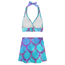 Cargar imagen en el visor de la galería, Conjunto de bikini de dos piezas con tirantes ajustables y falda con abertura personalizable