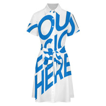 Cargar imagen en el visor de la galería, Vestido Camisero de Manga Corta para Mujer LM448 personalizado con patrón foto texto