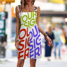 Cargar imagen en el visor de la galería, Mono corto con tirantes para mujer ULR personalizado con patrón foto texto (impresión de imágenes múltiples)