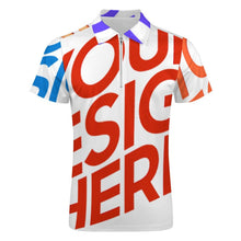 Cargar imagen en el visor de la galería, Polo estampado de algodón puro con cremallera para hombre B470 personalizado con patrón foto texto