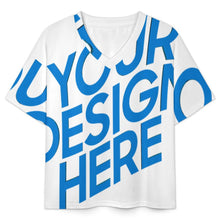 Cargar imagen en el visor de la galería, Conjunto de pijama corto para mujer con cuello en V B98TZ personalizado con patrón foto texto (impresión de imagen única)