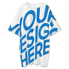 Cargar imagen en el visor de la galería, Camisón suelto de seda helada para mujer talla grande manga corta LM475 personalizado con patrón foto texto (impresión de imagen única)