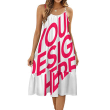 Cargar imagen en el visor de la galería, Camisón de mujer con tirantes finos KQ personalizado con patrón foto texto (impresión de imagen única)