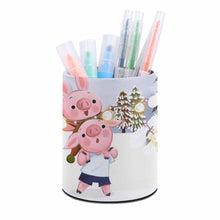 Cargar imagen en el visor de la galería, Portalápices de PU Soporte redondo para bolígrafos compartimentos para lápices y organizador para suministros de escritorio esenciales BG1613009 Personalizado Personalizada con Foto, Texto o Logo