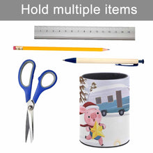 Cargar imagen en el visor de la galería, Portalápices de PU Soporte redondo para bolígrafos compartimentos para lápices y organizador para suministros de escritorio esenciales BG1613009 Personalizado Personalizada con Foto, Texto o Logo