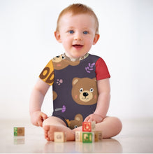 Cargar imagen en el visor de la galería, Bebé romper mono unisex mono de manga corta PLR personalizado con patrón foto texto (impresión de imágenes múltiples)