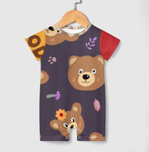 Cargar imagen en el visor de la galería, Bebé romper mono unisex mono de manga corta PLR personalizado con patrón foto texto (impresión de imágenes múltiples)