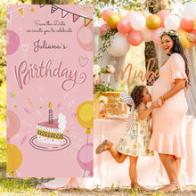 Cargar imagen en el visor de la galería, Banner decorativo para cortina de puerta (vertical) personalizado con patrón foto texto