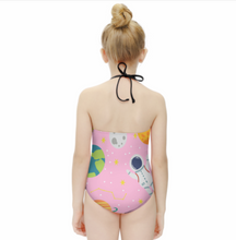 Cargar imagen en el visor de la galería, Traje de baño de una pieza para niña NT017 personalizado con patrón foto texto (impresión de imágenes múltiples)