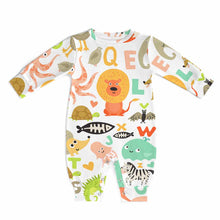 Cargar imagen en el visor de la galería, Body de bebé de manga larga para niña o niño personalizado con patrón foto texto (impresión de imágenes múltiples)