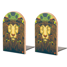 Cargar imagen en el visor de la galería, Sujetalibros de madera con base de metal Soporte para Estantes Oficinas Juego de un pares 2 piezas BG1613012 Personalizado Personalizada con Foto, Texto o Logo