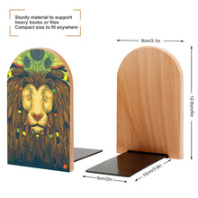 Cargar imagen en el visor de la galería, Sujetalibros de madera con base de metal Soporte para Estantes Oficinas Juego de un pares 2 piezas BG1613012 Personalizado Personalizada con Foto, Texto o Logo