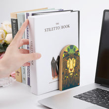 Cargar imagen en el visor de la galería, Sujetalibros de madera con base de metal Soporte para Estantes Oficinas Juego de un pares 2 piezas BG1613012 Personalizado Personalizada con Foto, Texto o Logo