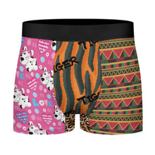 Cargar imagen en el visor de la galería, Calzoncillos bóxer de cintura alta para hombre con cinturilla elástica ancha SDS025-1 personalizado con patrón foto texto (impresión de imágenes múltiples)
