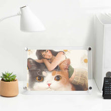 Cargar imagen en el visor de la galería, Marco de fotos de rompecabezas de acrílico personalizado con patrón foto texto