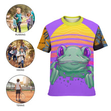 Cargar imagen en el visor de la galería, Camiseta de manga corta con estampado completo para niños y niñas personalizado con patrón foto texto (impresión de imágenes múltiples)