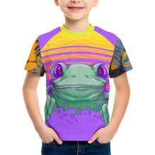 Cargar imagen en el visor de la galería, Camiseta de manga corta con estampado completo para niños y niñas personalizado con patrón foto texto (impresión de imágenes múltiples)