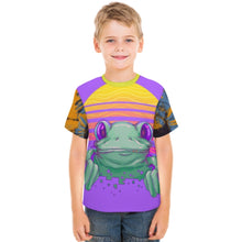 Cargar imagen en el visor de la galería, Camiseta de manga corta con estampado completo para niños y niñas personalizado con patrón foto texto (impresión de imágenes múltiples)