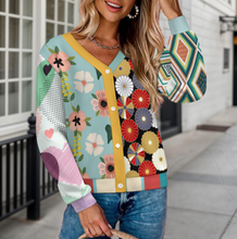 Cargar imagen en el visor de la galería, Cárdigan para mujer LM228 personalizado con patrón foto texto (impresión de imágenes múltiples)