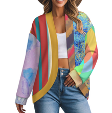 Cargar imagen en el visor de la galería, Cárdigan de manga larga con hombros caídos anchos para mujer LM561 personalizado con patrón foto texto (impresión de imágenes múltiples)