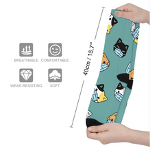 Cargar imagen en el visor de la galería, Calcetines largos de mujer / hombre (punteras y tacones negros) personalizado con patrón foto texto (impresión de imágenes múltiples)