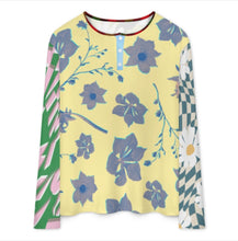 Cargar imagen en el visor de la galería, Camisa Henry para hombre A37L cuello redondo manga larga tapeta con botones personalizado con patrón foto texto (impresión de imágenes múltiples)