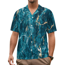 Cargar imagen en el visor de la galería, Camisa de manga corta para hombre NY personalizado con patrón foto texto (impresión de imagen única)