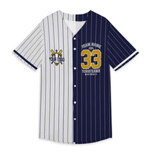 Cargar imagen en el visor de la galería, Camiseta clásica de béisbol con botones para hombre, camiseta de manga corta GEJ hip hop softball personalizado con patrón foto texto (impresión de imagen única)