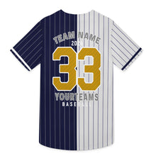 Cargar imagen en el visor de la galería, Camiseta clásica de béisbol con botones para hombre, camiseta de manga corta GEJ hip hop softball personalizado con patrón foto texto (impresión de imagen única)