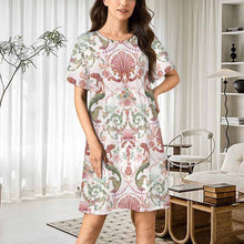 Cargar imagen en el visor de la galería, Camisón holgado de manga corta para mujer LM413 personalizado con patrón foto texto