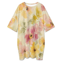 Cargar imagen en el visor de la galería, Camisón suelto de seda helada para mujer talla grande manga corta LM475 personalizado con patrón foto texto (impresión de imagen única)
