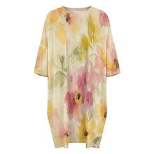 Cargar imagen en el visor de la galería, Camisón suelto de seda helada para mujer talla grande manga corta LM475 personalizado con patrón foto texto (impresión de imagen única)