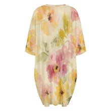 Cargar imagen en el visor de la galería, Camisón suelto de seda helada para mujer talla grande manga corta LM475 personalizado con patrón foto texto (impresión de imagen única)