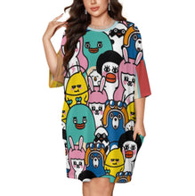 Cargar imagen en el visor de la galería, Camisón de pijama suelto de seda helada para mujer talla grande LM475 personalizado con patrón foto texto (impresión de imágenes múltiples)