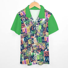 Cargar imagen en el visor de la galería, Camisa infantil de manga corta de algodón puro con cuello cubano SDS012 personalizado con patrón foto texto