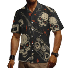 Cargar imagen en el visor de la galería, Camisa de hombre 100% algodón manga corta cuello cubano SDS013 personalizado con patrón foto texto