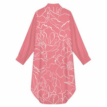 Cargar imagen en el visor de la galería, Camisa larga informal para mujer B43S personalizado con patrón foto texto (impresión de imagen única)