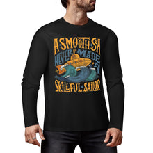 Cargar imagen en el visor de la galería, Camiseta de manga larga para hombre 100% algodón con estampado frontal en varios colores personalizado con patrón foto texto