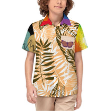 Cargar imagen en el visor de la galería, Camisa de manga corta con botones para niños de 2 a 16 años personalizado con patrón foto texto (impresión de imágenes múltiples)