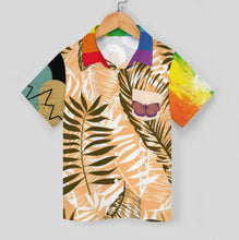 Cargar imagen en el visor de la galería, Camisa de manga corta con botones para niños de 2 a 16 años personalizado con patrón foto texto (impresión de imágenes múltiples)